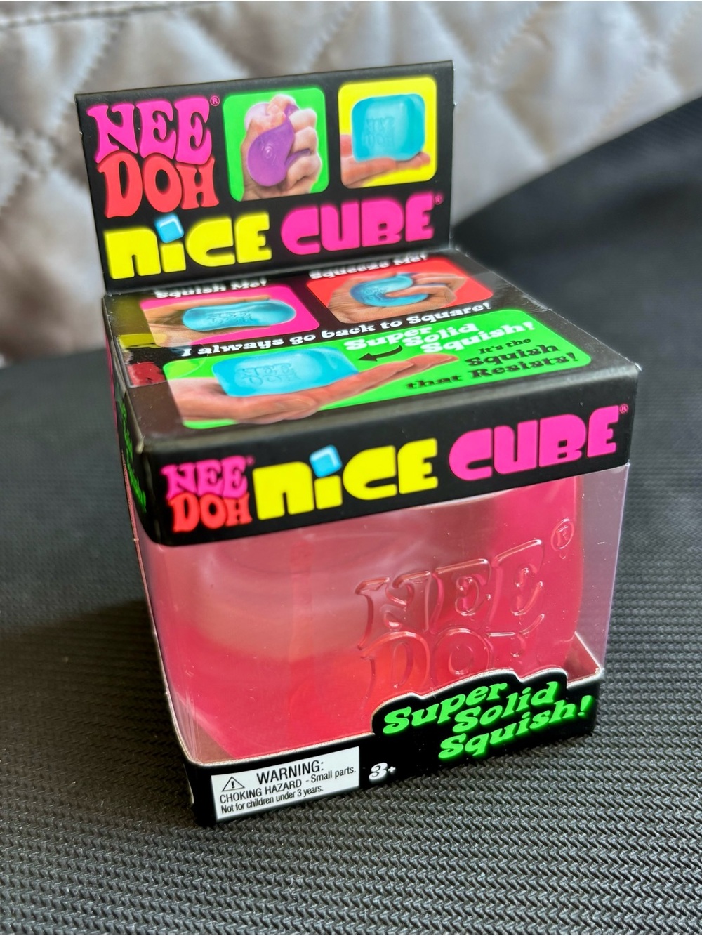NEE DOH Nice Cube Super Solid Squish Sensory Squish Toy - Pink